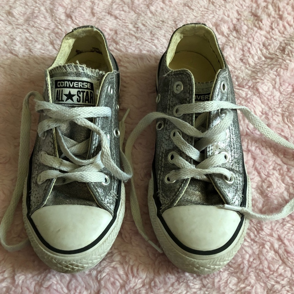 * SOLD * Girls Silver Comverse Shoes